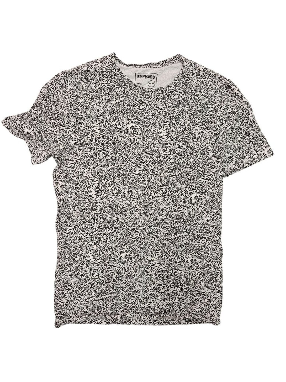 Express Womens Leaf Print Stretch T-Shirt Size XS